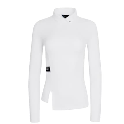 【Women's】Creve9 リブアシンメトリーロングTシャツ
