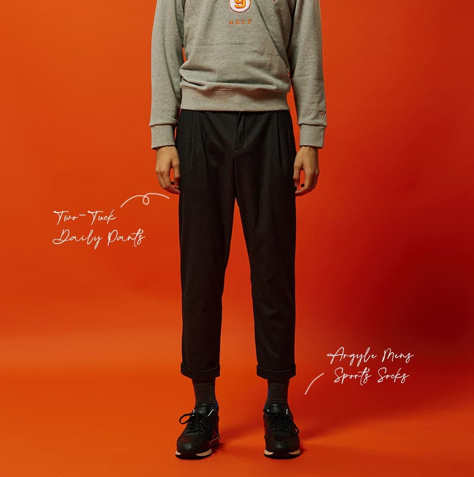 【Men's】Creve9 デイリーツータックパンツ