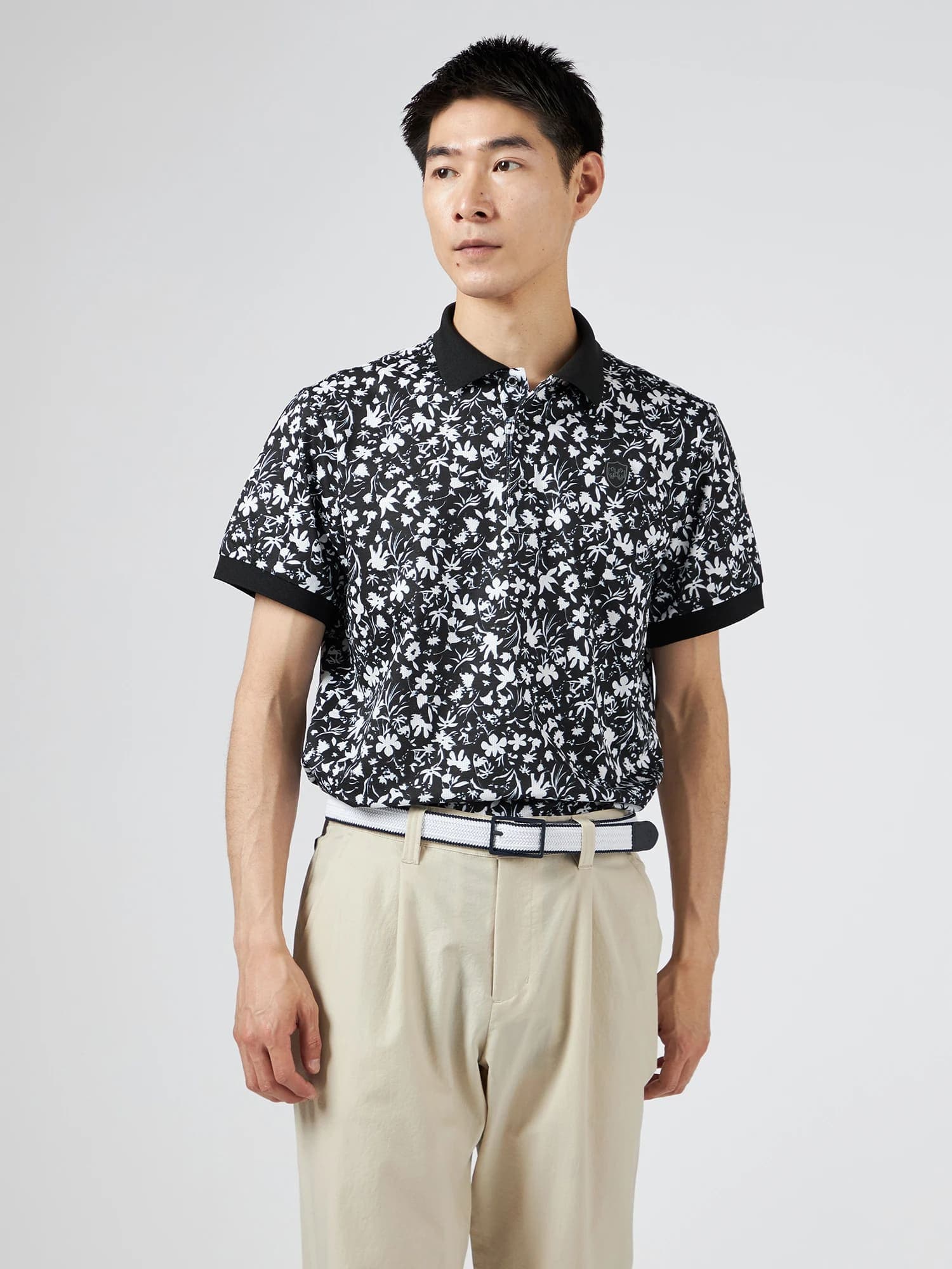 【Men's】フラワープリントポロ
