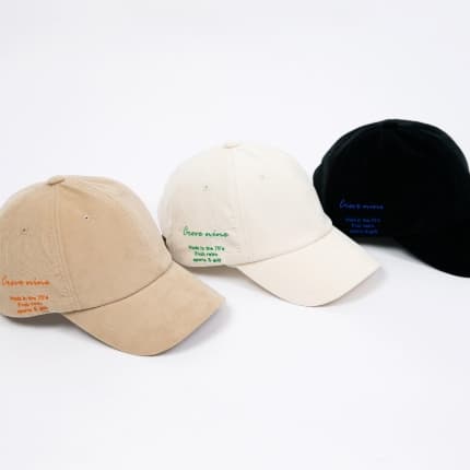 【Unisex】Creve9 ロゴ コーデュロイキャップ