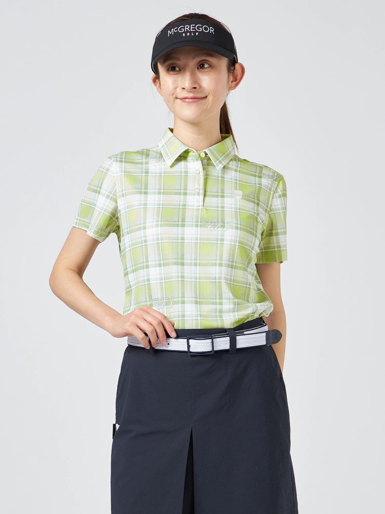 【Women's】チェックプリントポロ