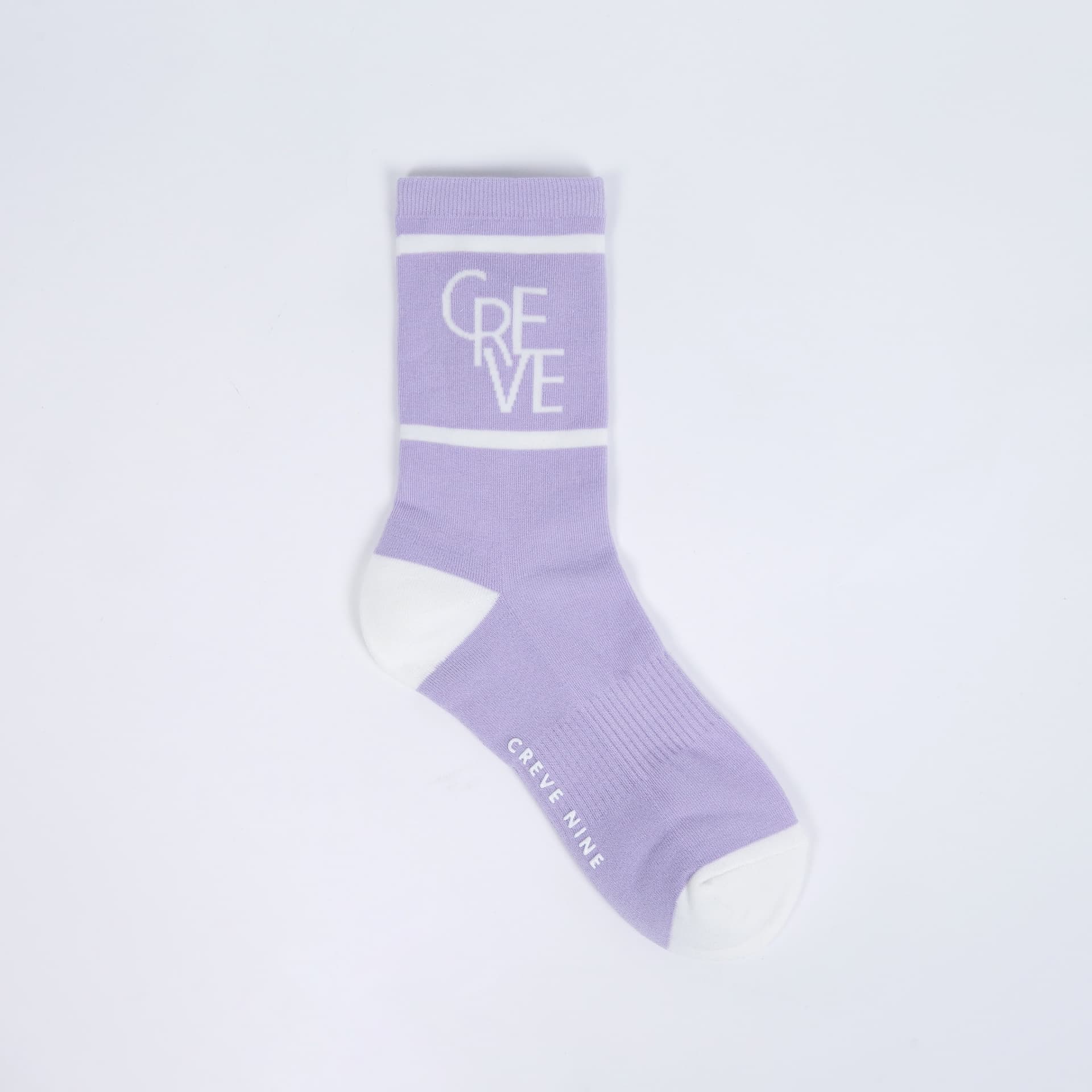 【Women's】Creve9 ビックロゴ クルー丈ソックス