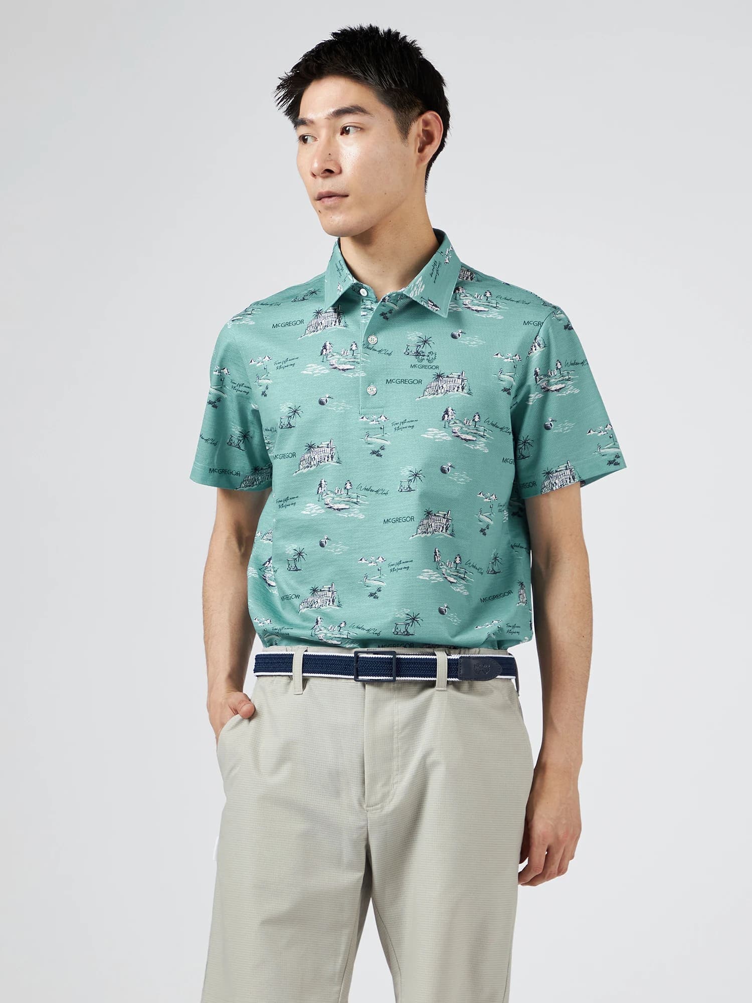 【Men's】リゾートプリントポロ