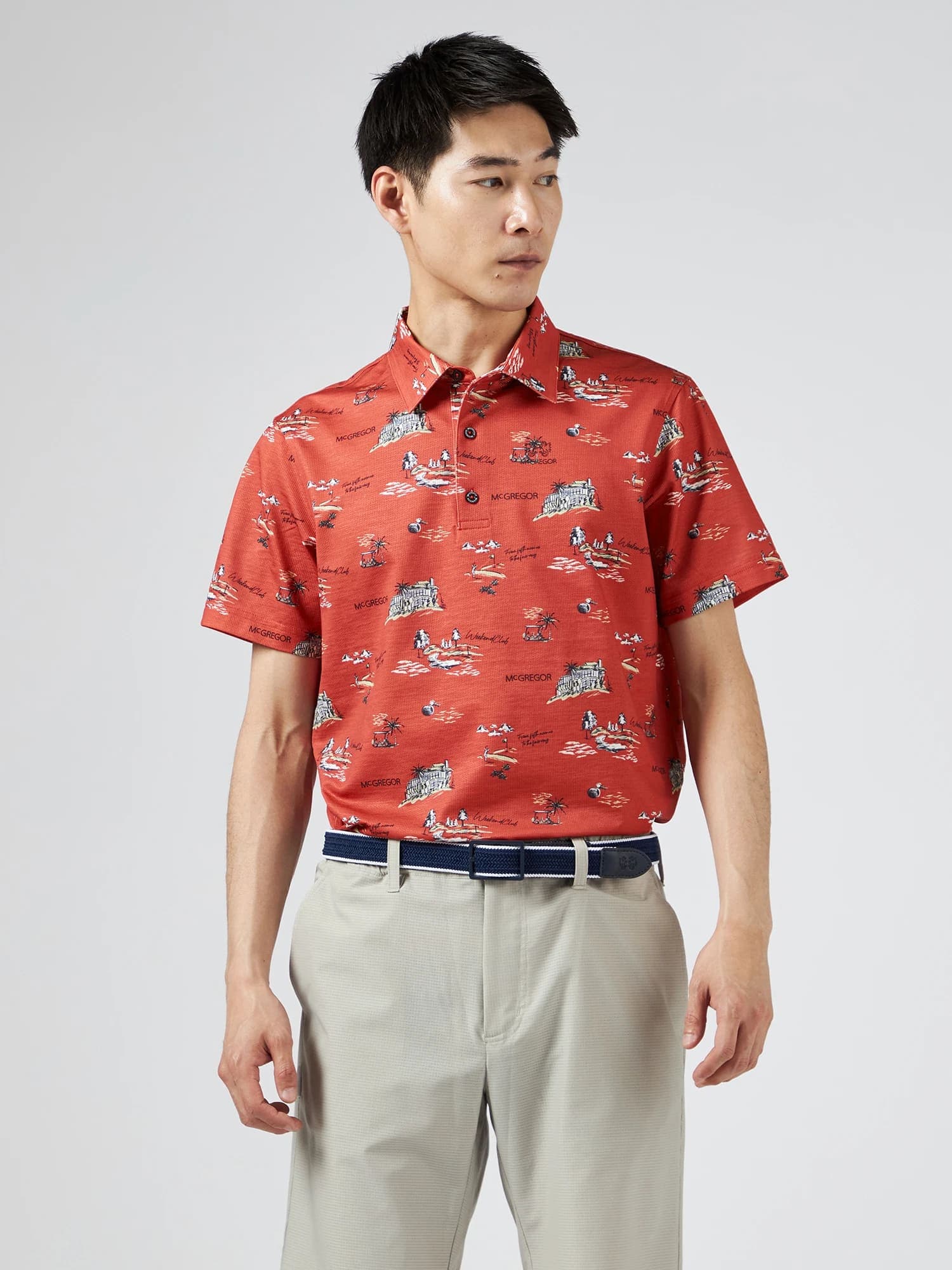 【Men's】リゾートプリントポロ