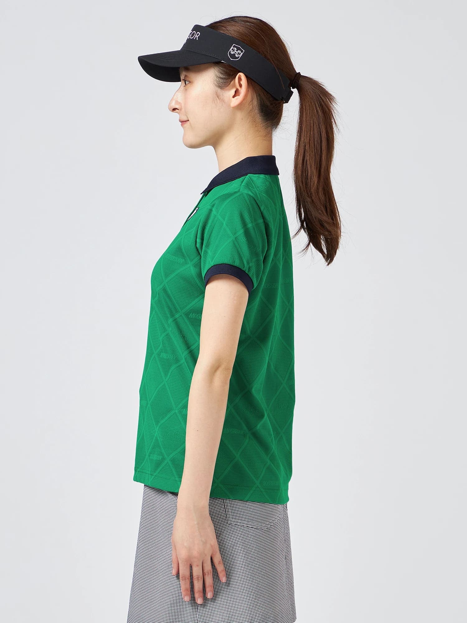 【Women's】無地ジャカードポロ