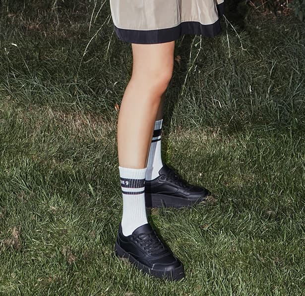 【Women's】Creve9 ストライプロゴソックス