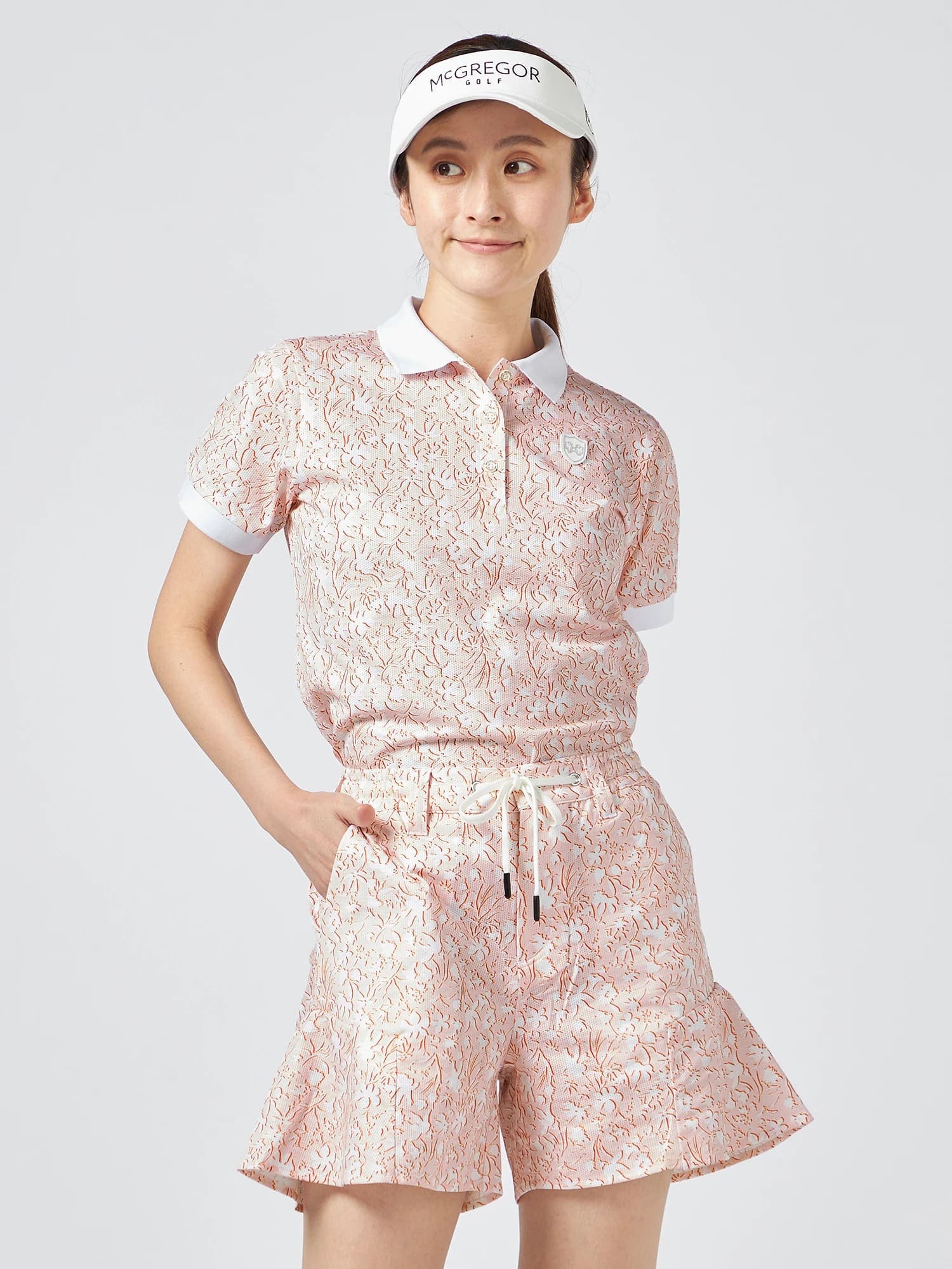 【Women's】フラワープリントポロ
