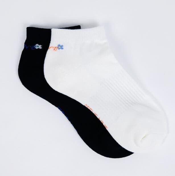 【Women's】Creve9 フローラルロゴアンクル丈ソックス