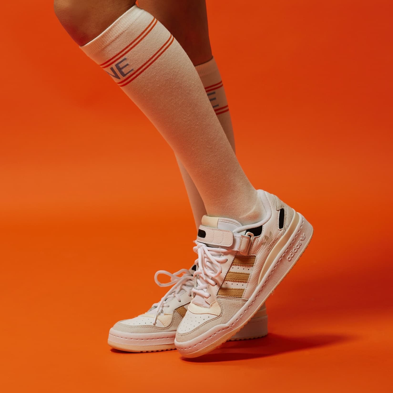 【Women's】Creve9 ストライプニーソックス