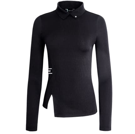 【Women's】Creve9 リブアシンメトリーロングTシャツ