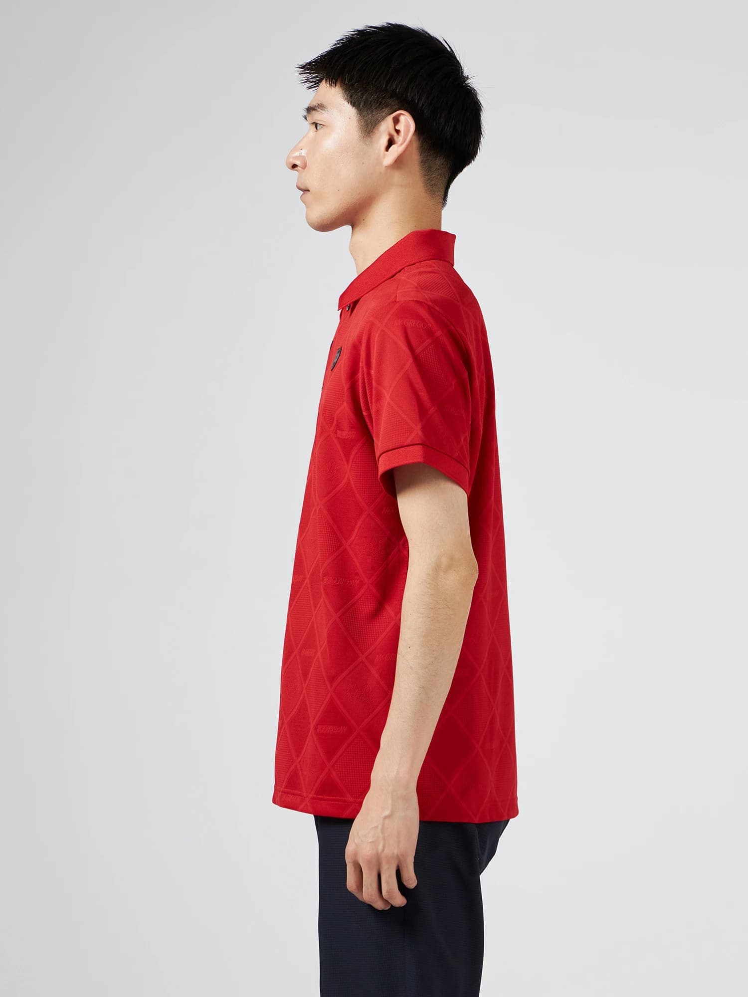 【Men's】無地ジャカードポロ