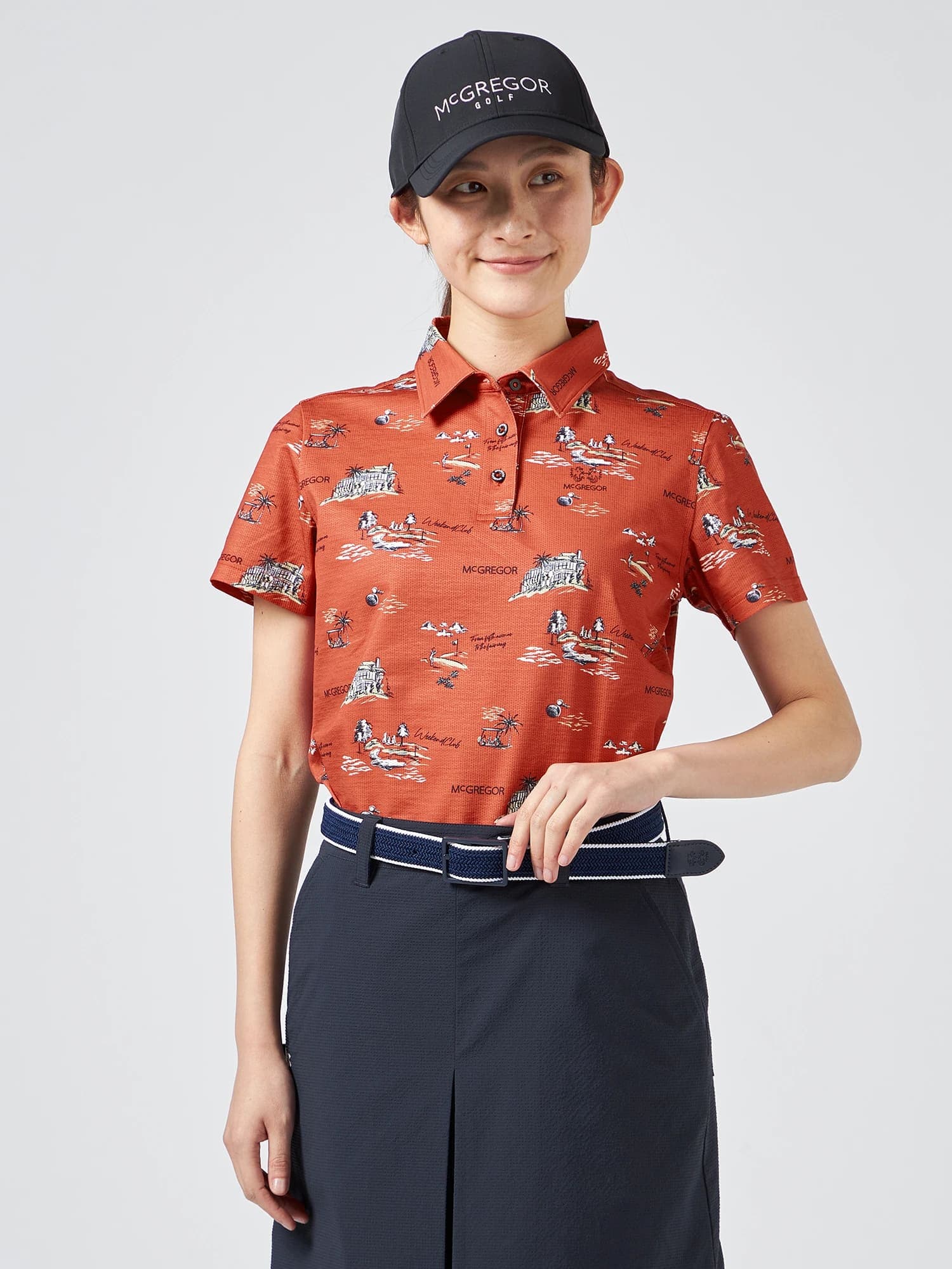 【Women's】リゾートプリントポロ
