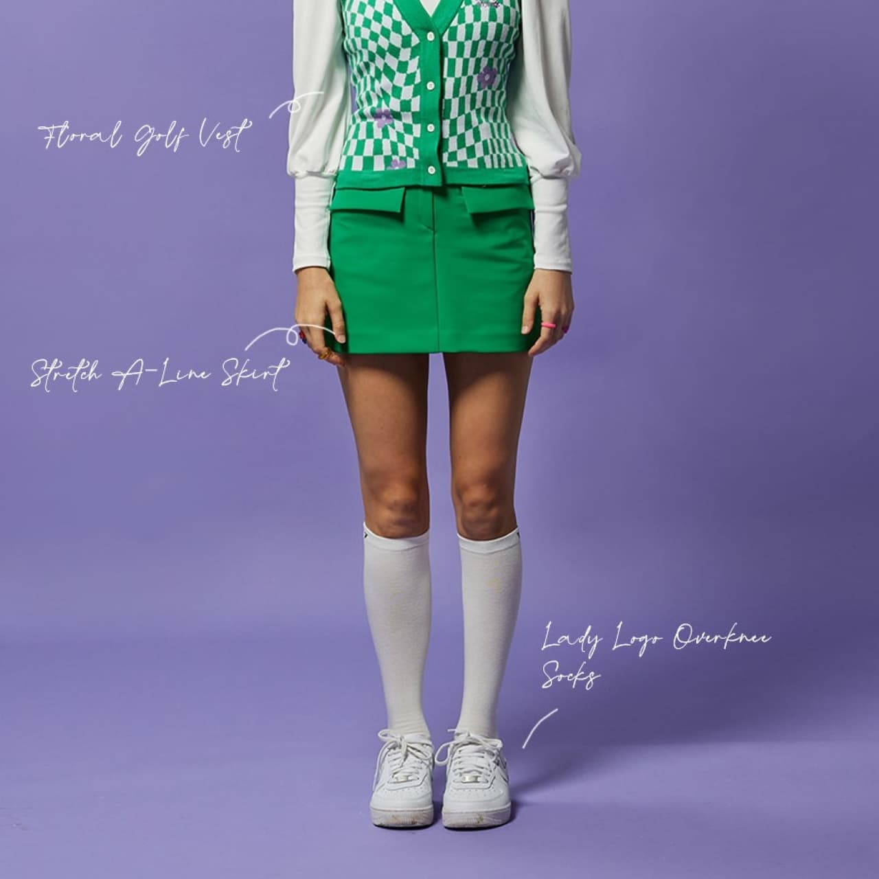 【Women's】Creve9　ストレッチAラインスカート