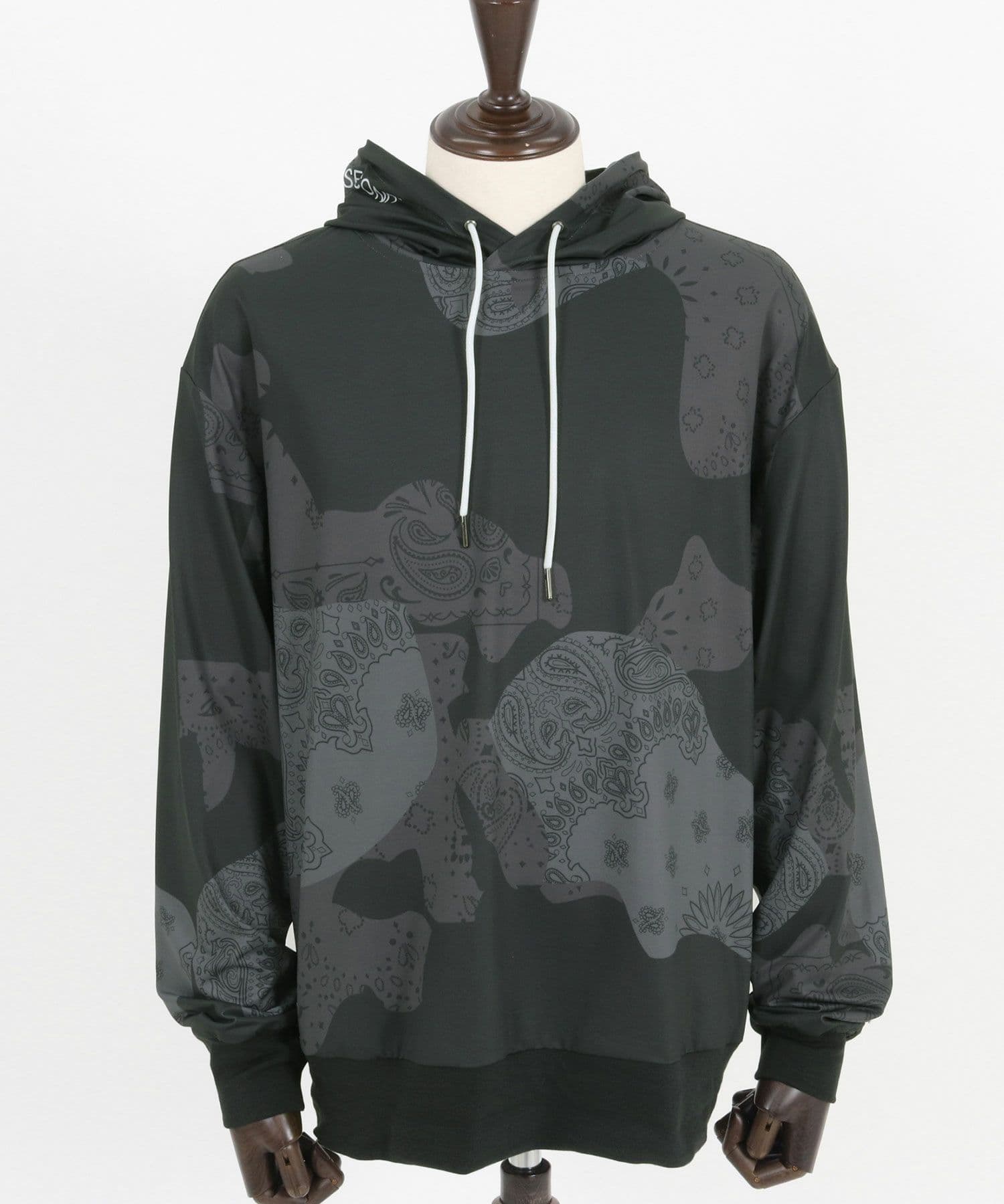 【Men's】カモフラージュペイズリー柄パーカー