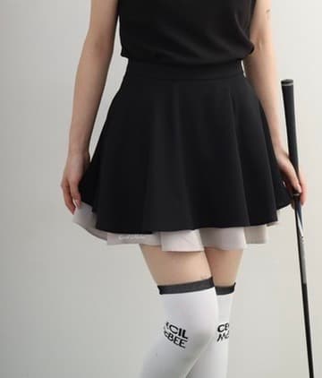 【Women's】Two-Tier Flare Skirt