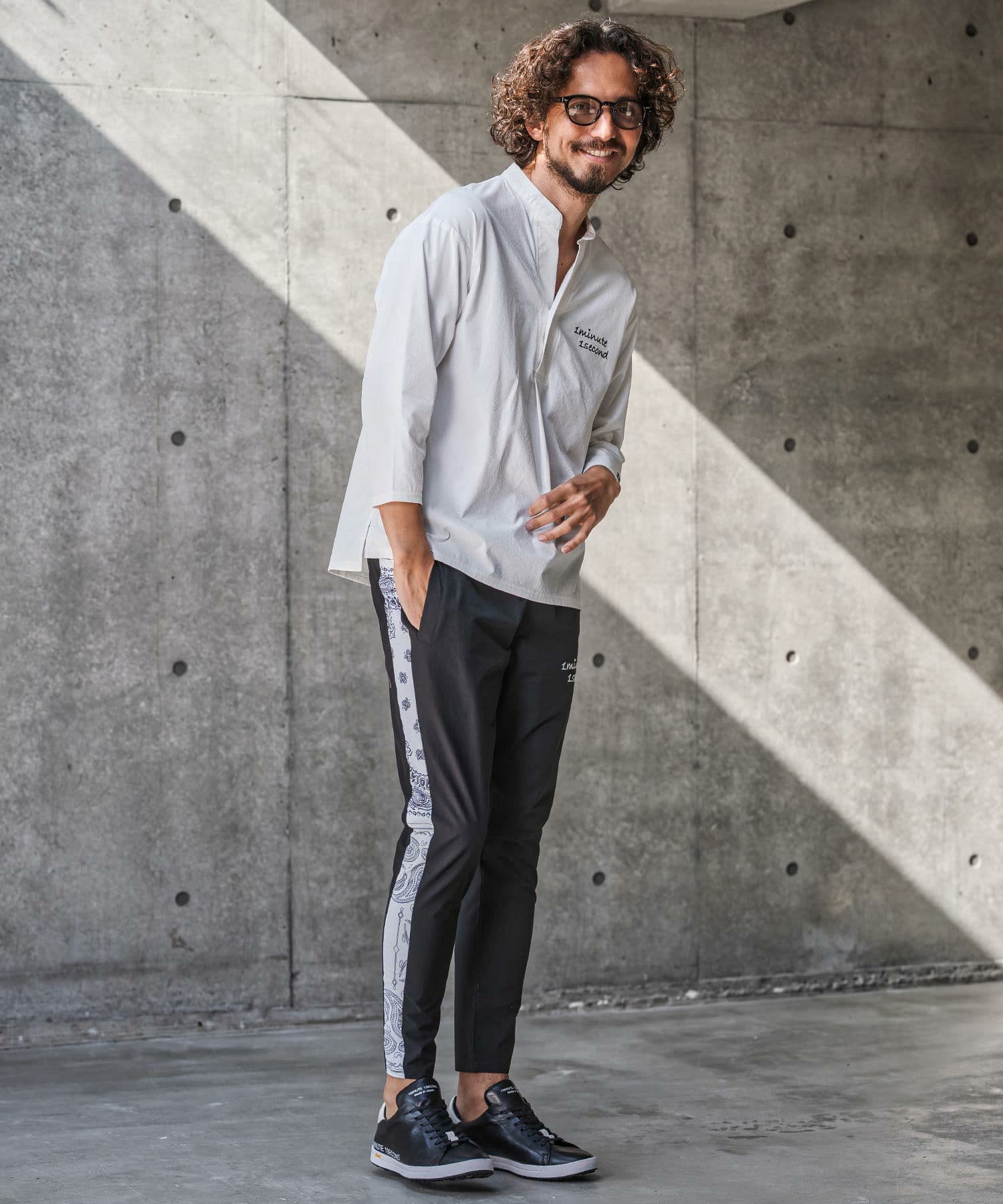 【Men's】バンドカラープルオーバーシャツ