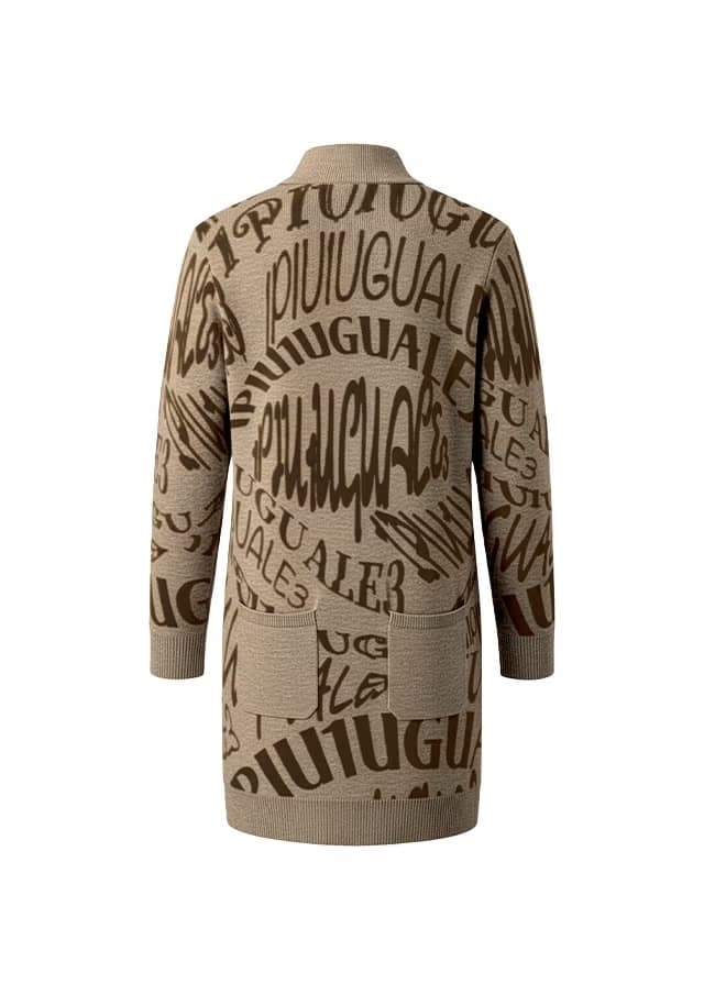 【Women's】Melting LetterJacquard Knit one-piece