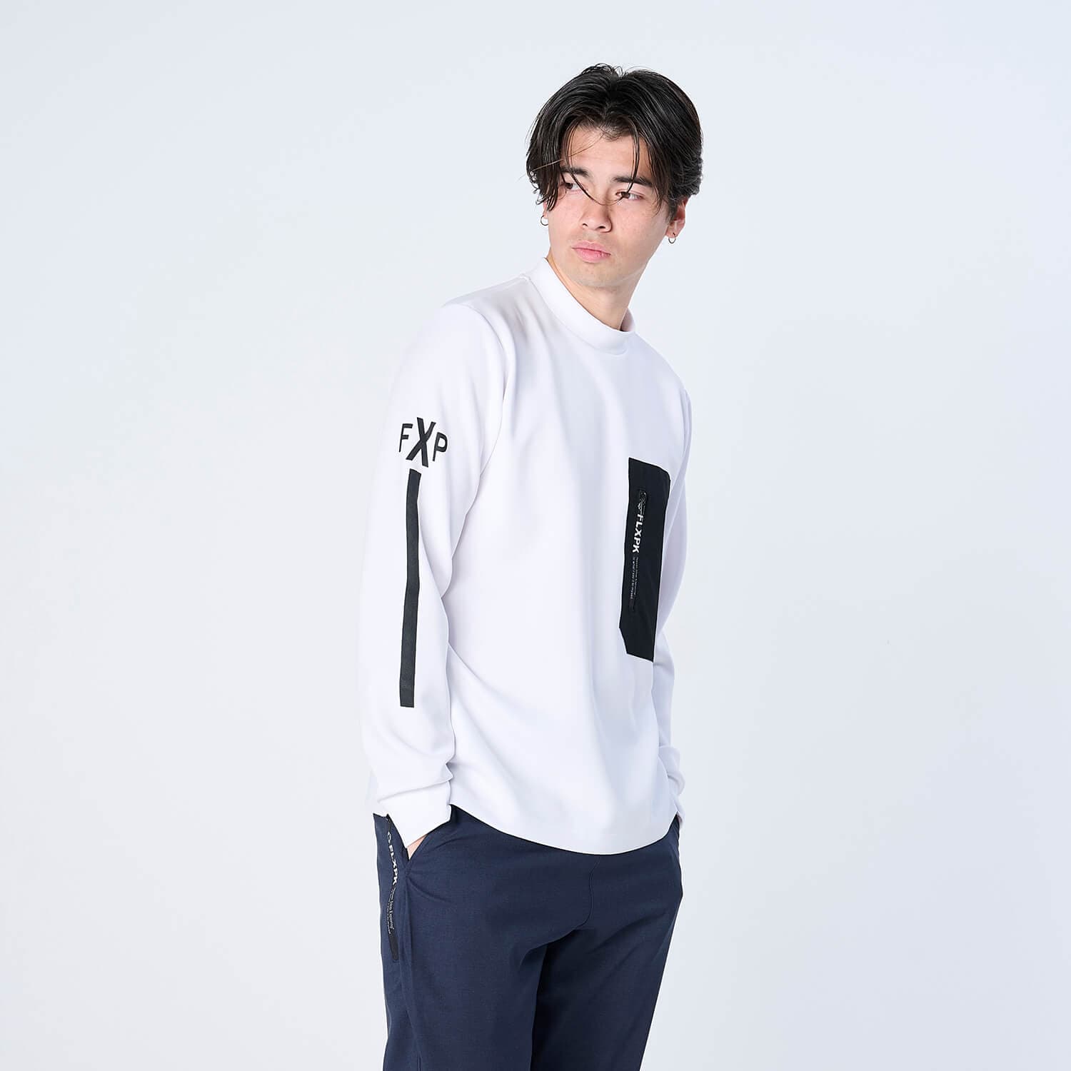 【Unisex】XLMK-PKT(ウルトラストレッチ モックネック ロングスリーブシャツ)