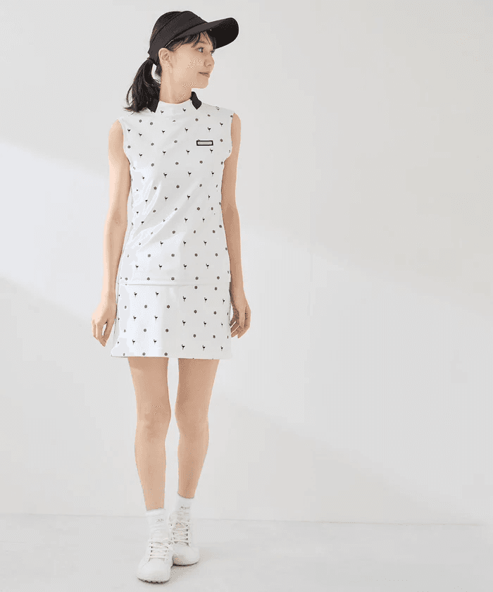 【Women's】小紋総柄プリントAラインスカート