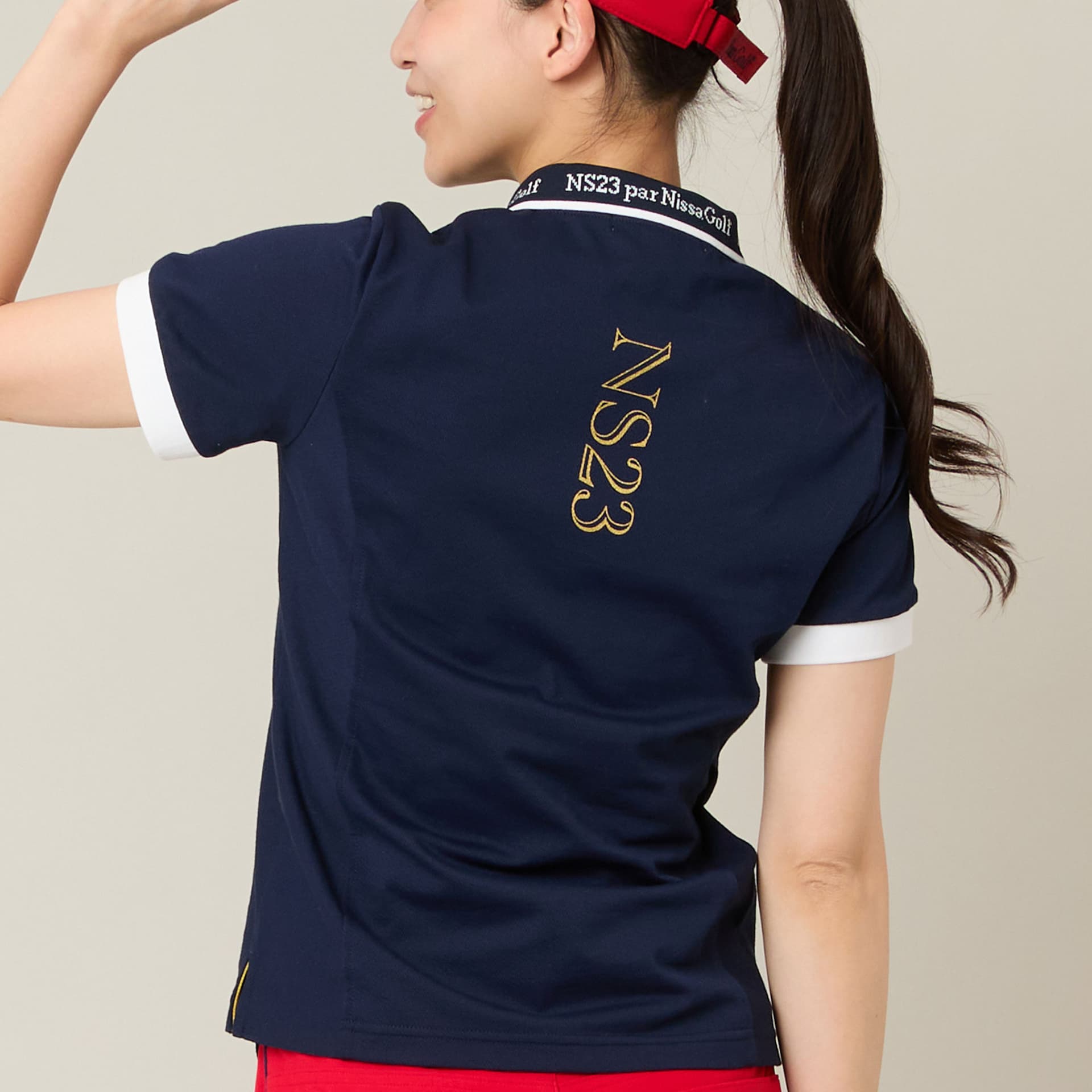 【Women's】ロゴ襟アクティブポロシャツ
