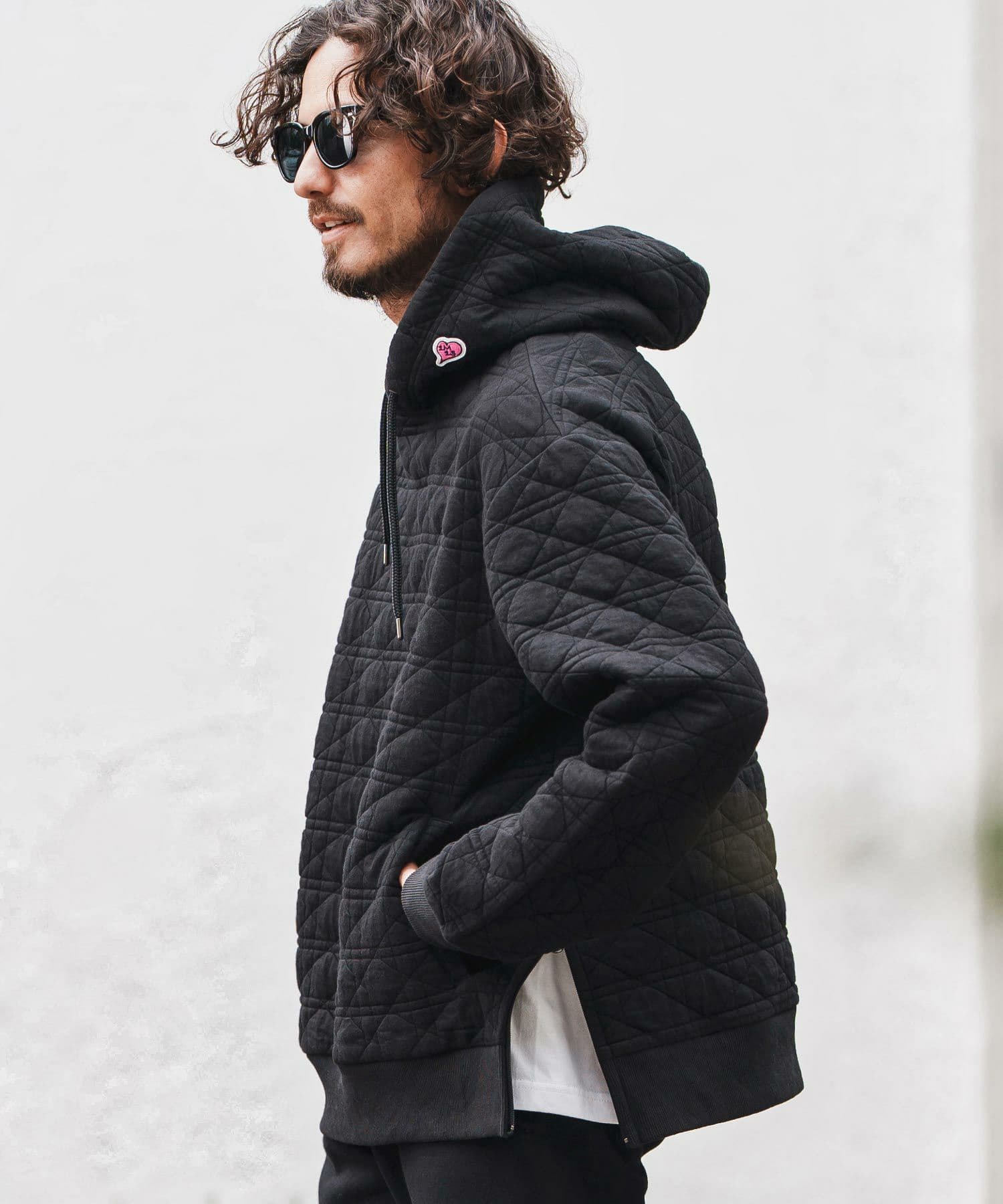 【Men's】キルティングサイドジップパーカー