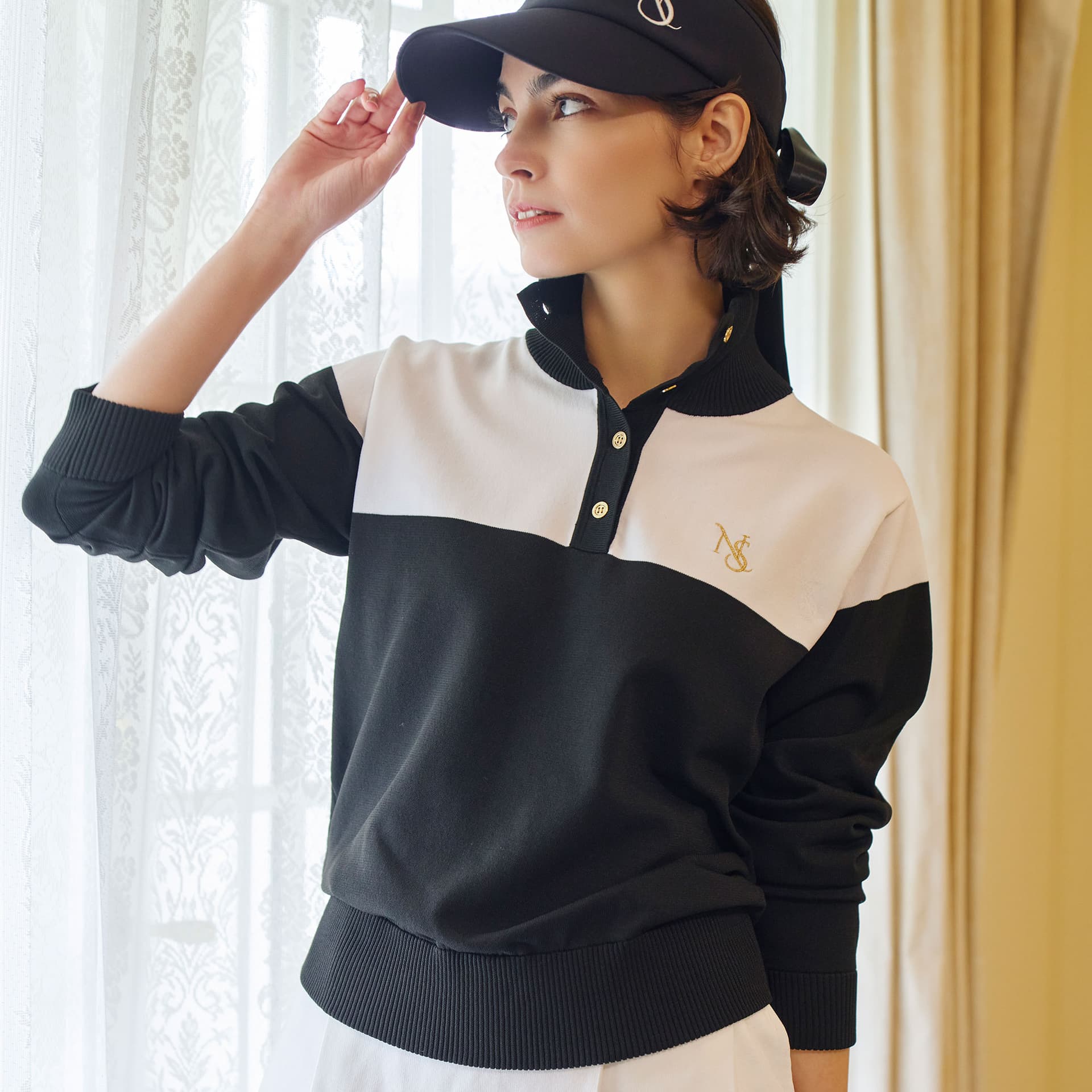 【Women's】カラーブロックニットプルオーバー