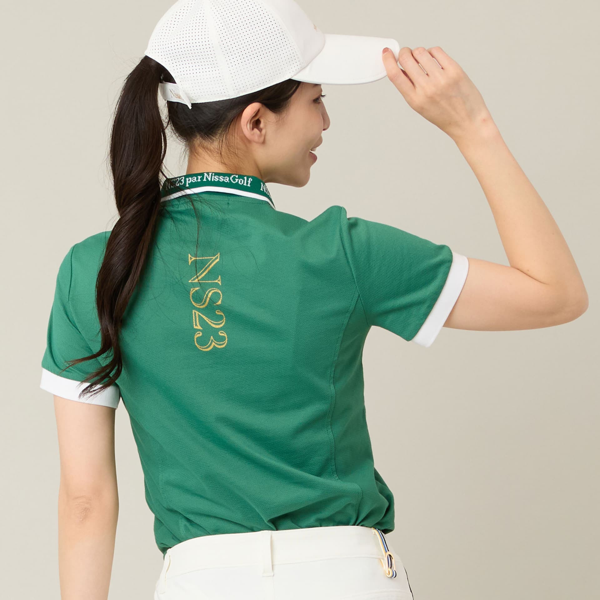 【Women's】ロゴ襟アクティブポロシャツ