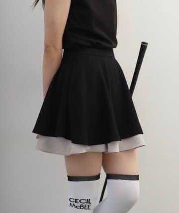 【Women's】Two-Tier Flare Skirt