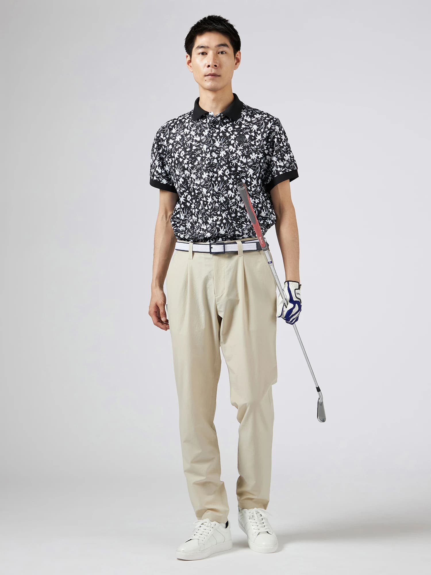 【Men's】フラワープリントポロ