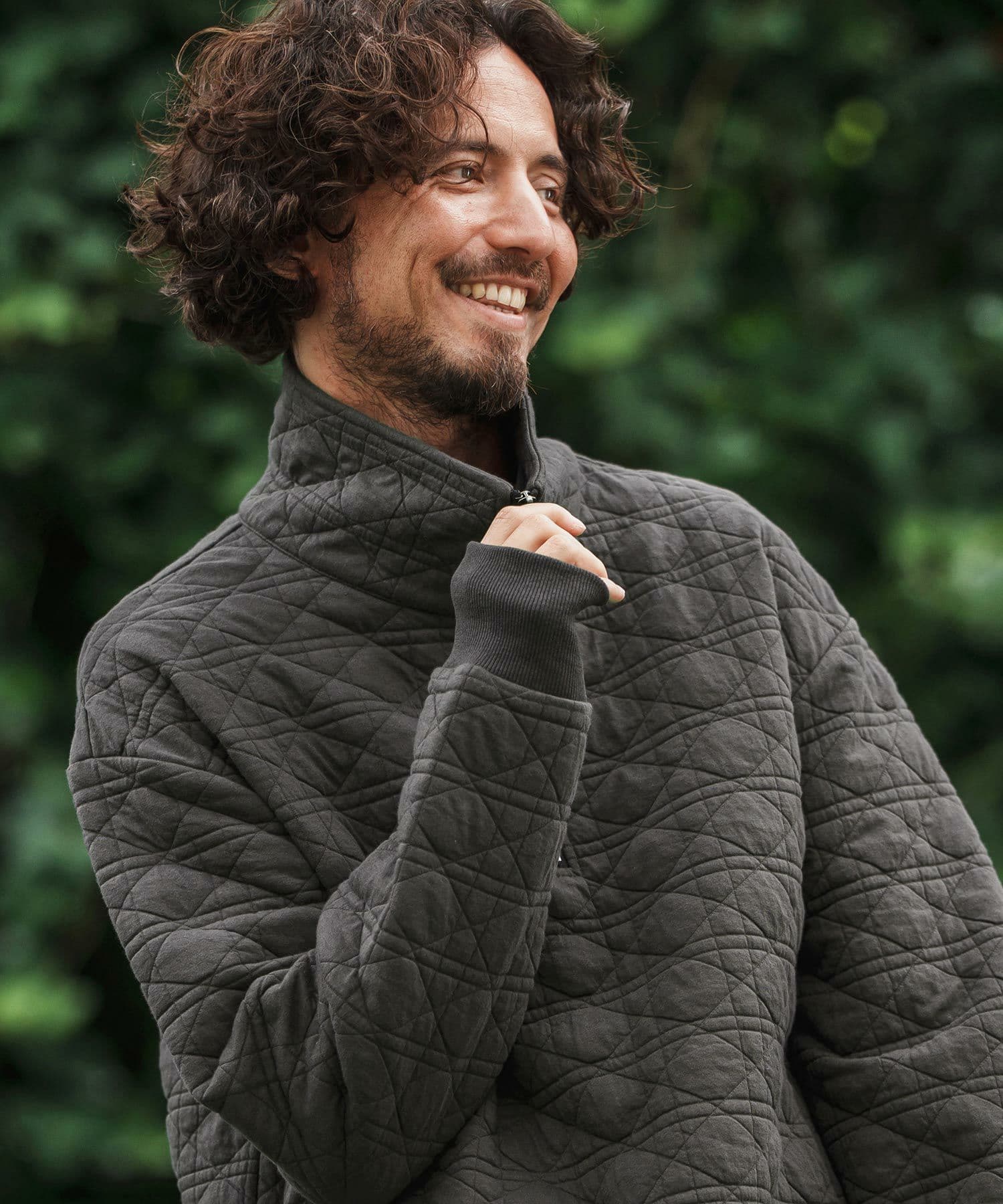 【Men's】キルティングハーフジッププルオーバー