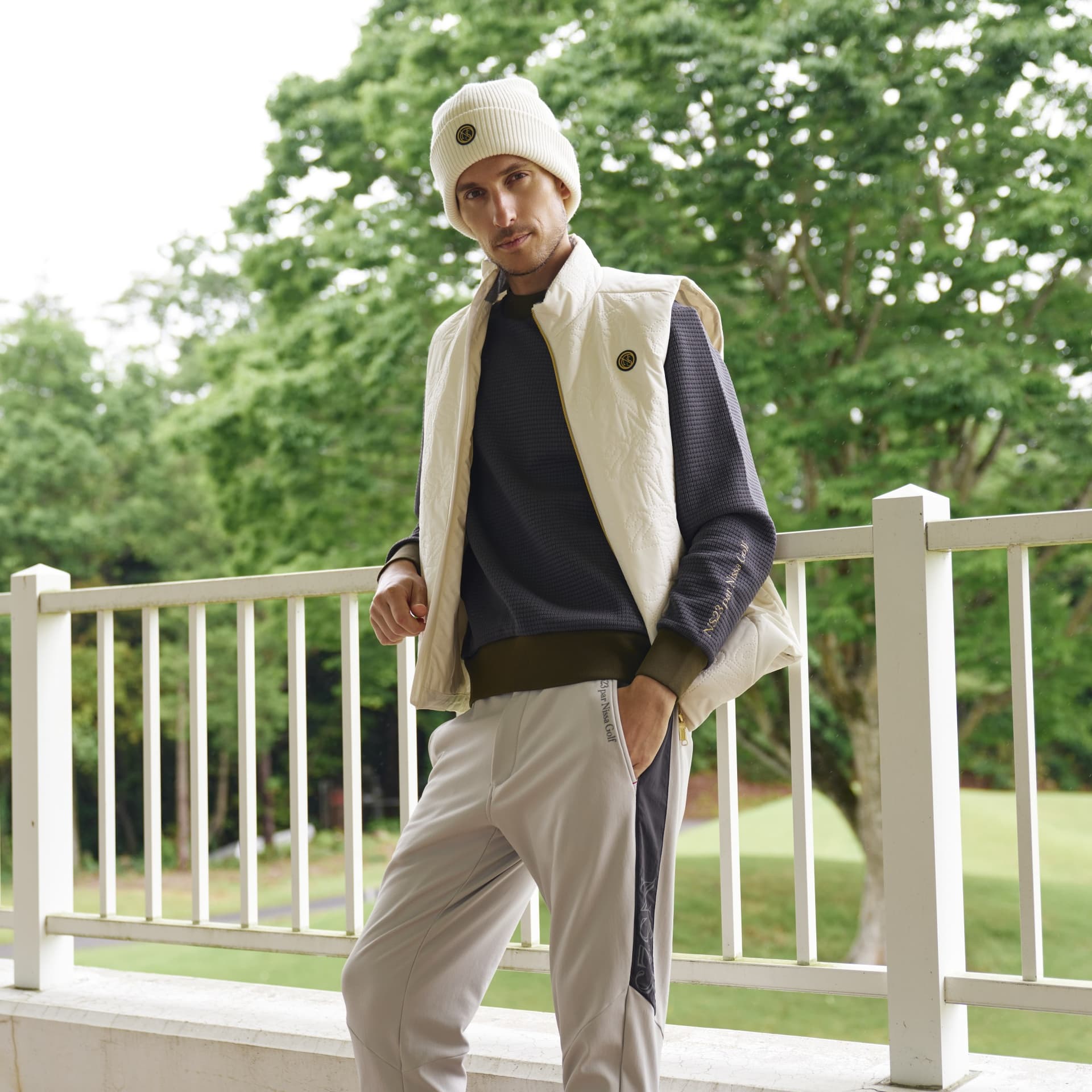 【Men's】ニット風Wフェイスプルオーバー