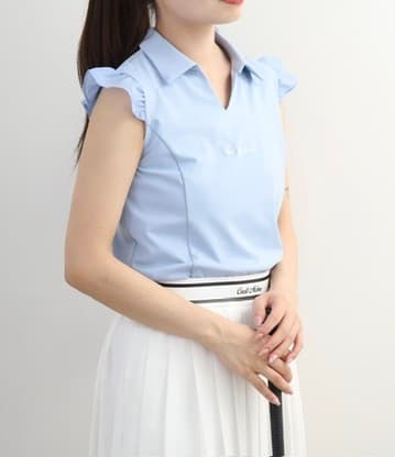 【Women's】Sheer Skipper Blouse Polo