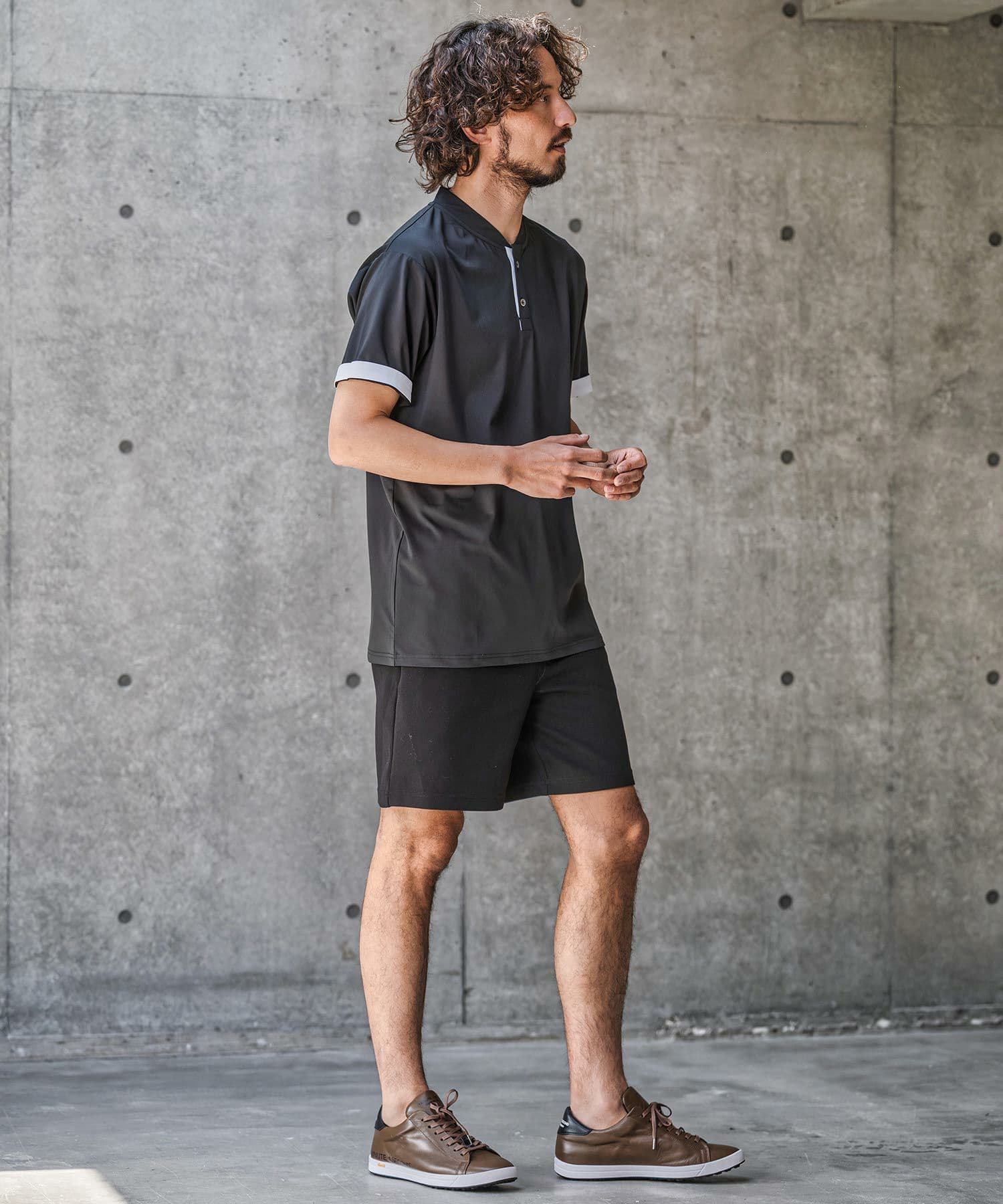 【Men's】ノーカラーポロシャツ