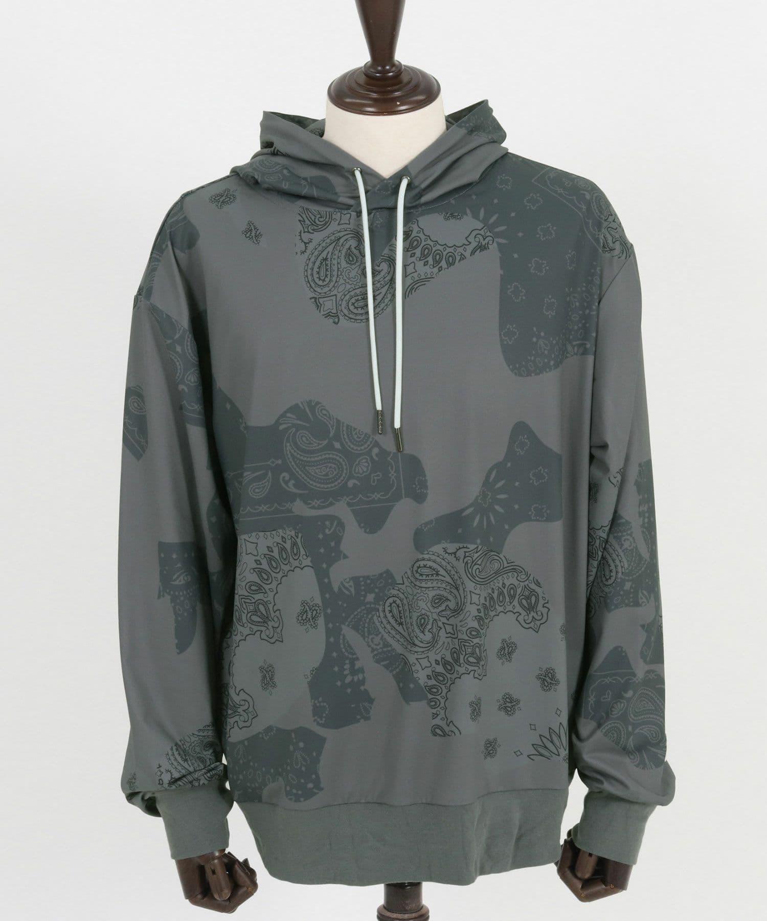 【Men's】カモフラージュペイズリー柄パーカー