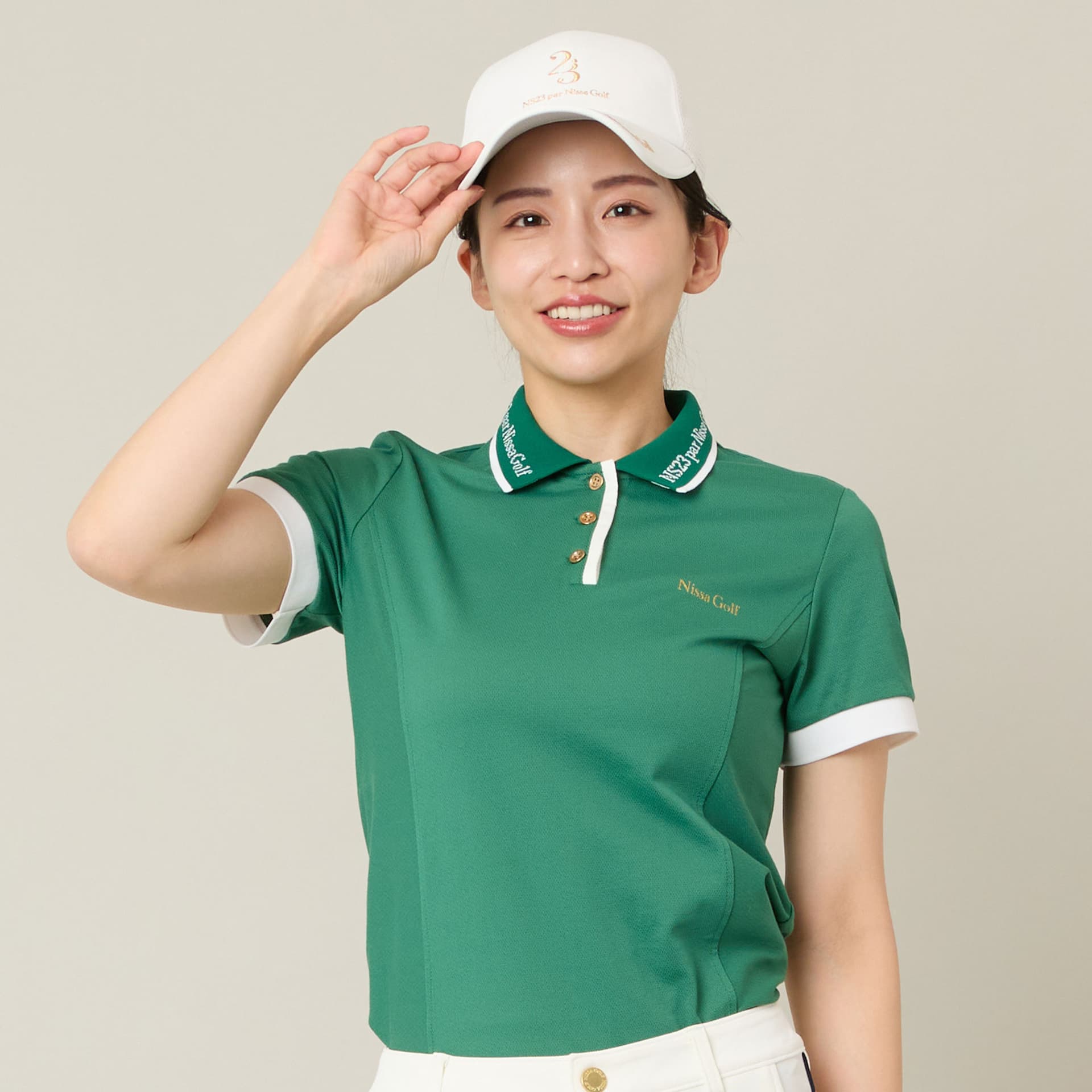 【Women's】ロゴ襟アクティブポロシャツ