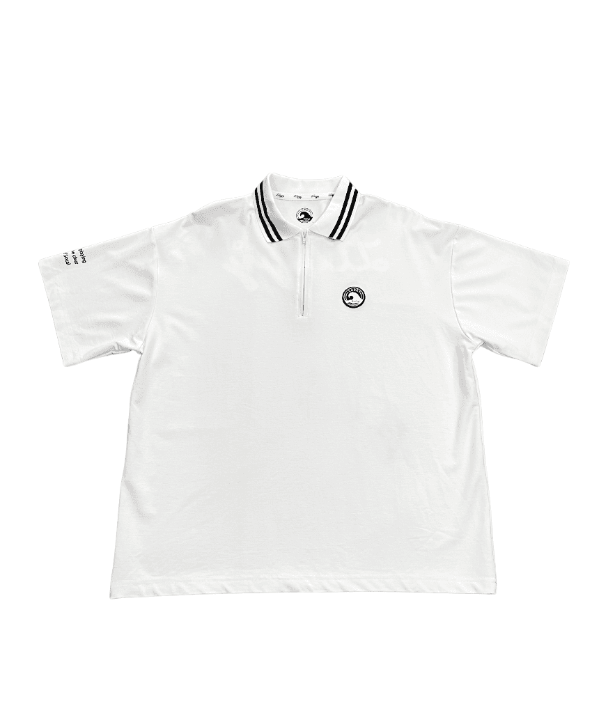 【Unisex】Unisexオーバーサイズジップアップポロ