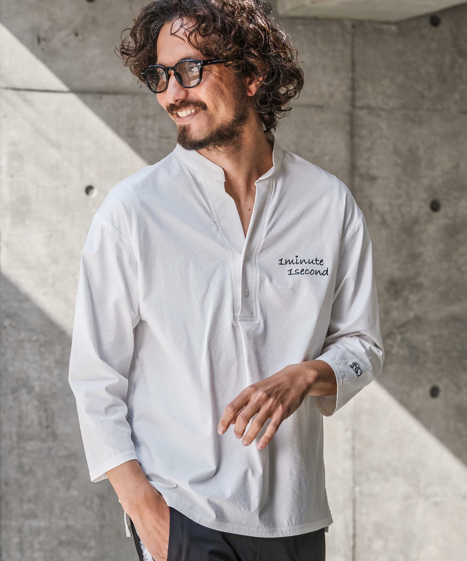 【Men's】バンドカラープルオーバーシャツ