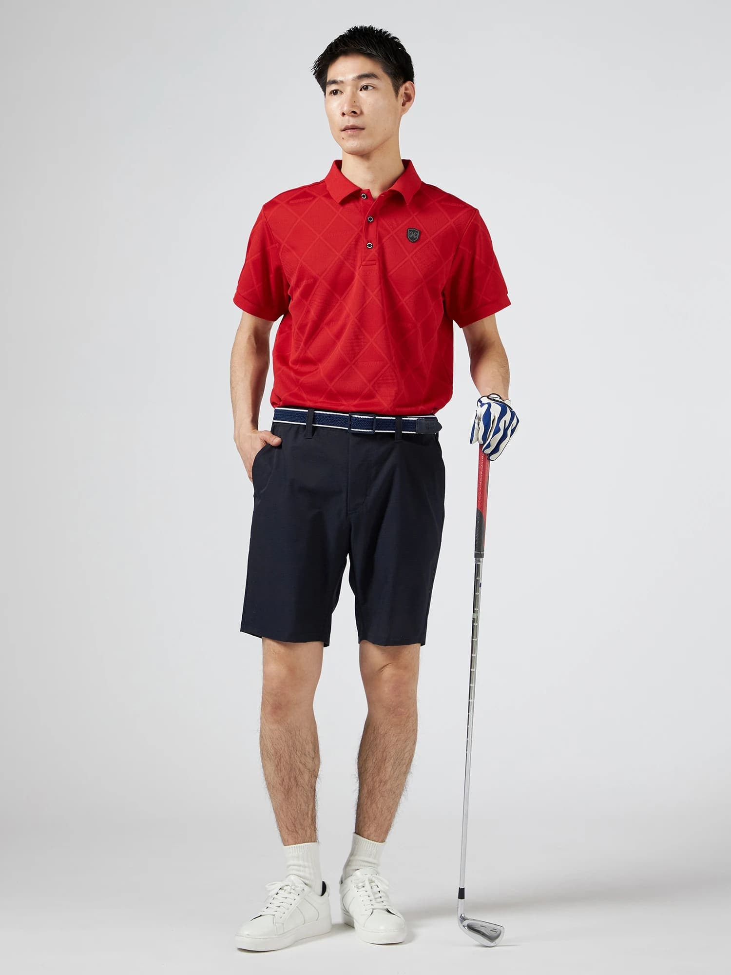 【Men's】無地ジャカードポロ