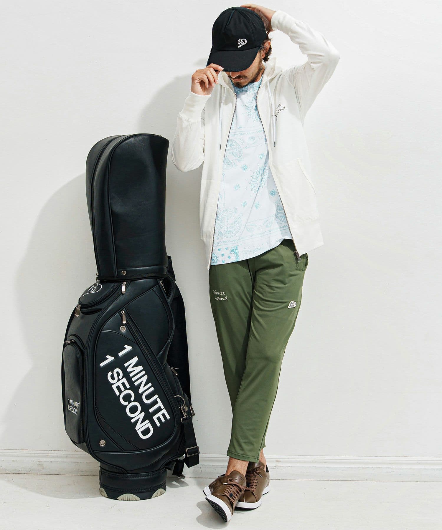 【Men's】ペイズリー柄半袖モックネック