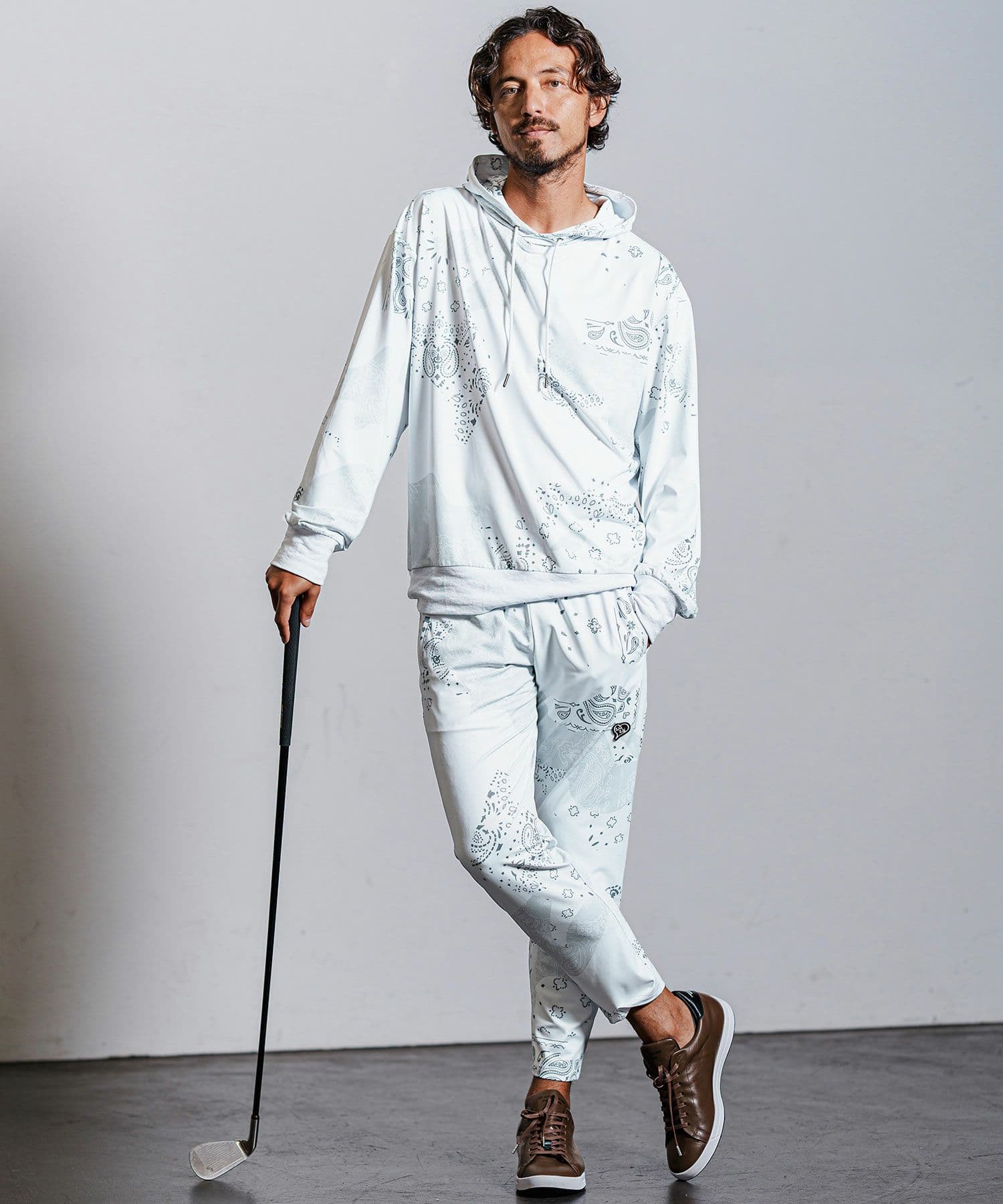 【Men's】カモフラージュペイズリー柄パーカー