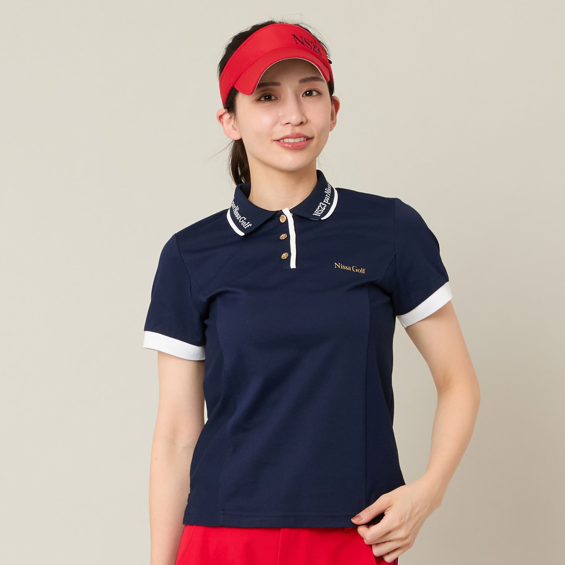 【Women's】ロゴ襟アクティブポロシャツ