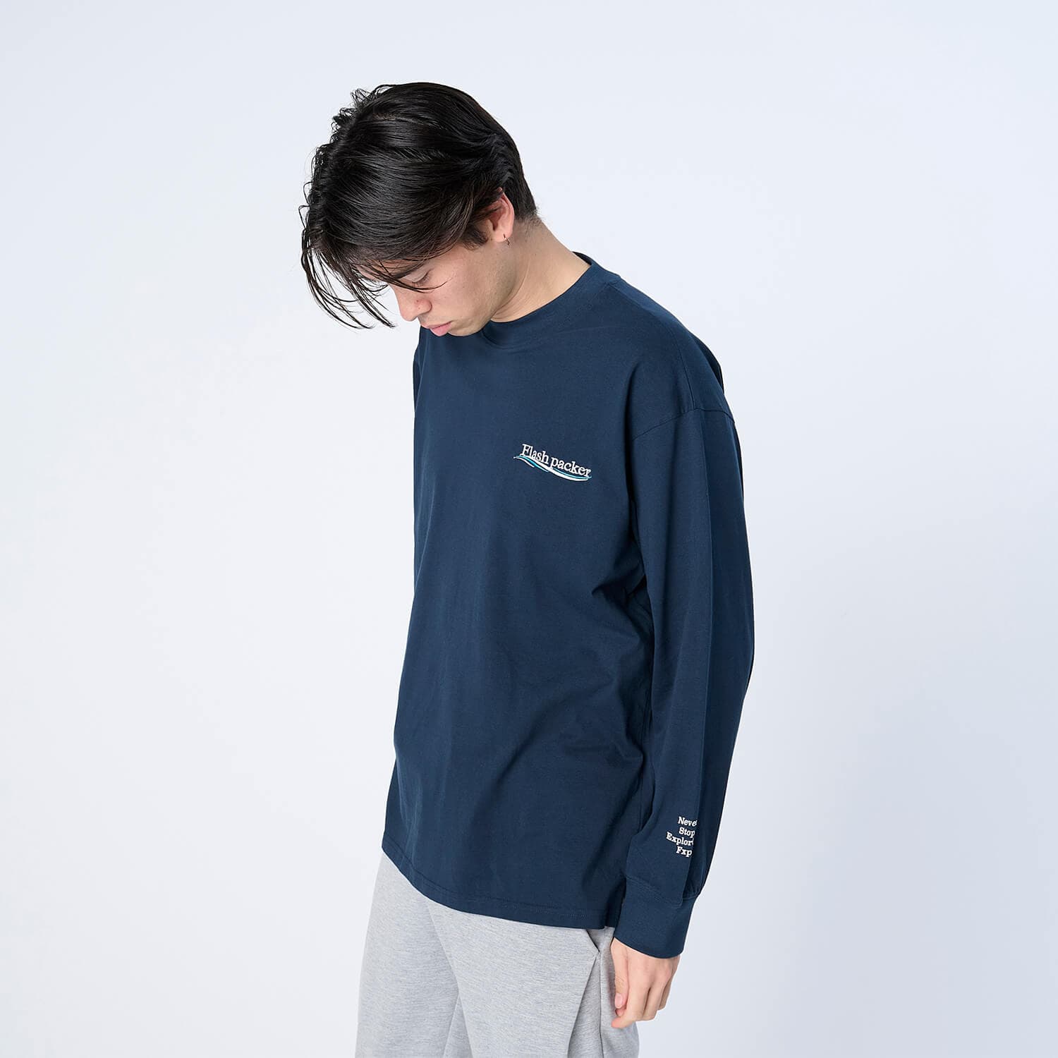 【Unisex】XSMLT-WV(Dry Silky Cotton®セミモックネック ロングスリーブTシャツ)