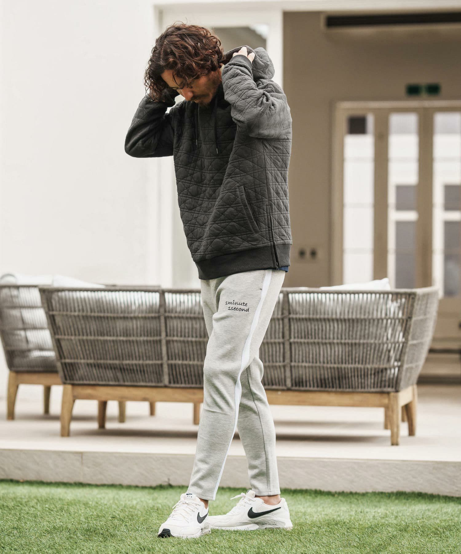 【Men's】キルティングサイドジップパーカー