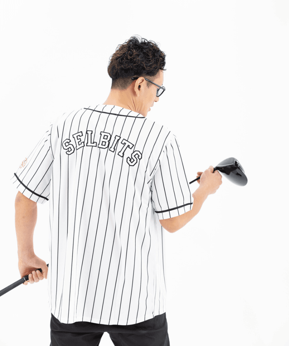 【Unisex】SELBITS LOGO BASEBALL SHIRT white