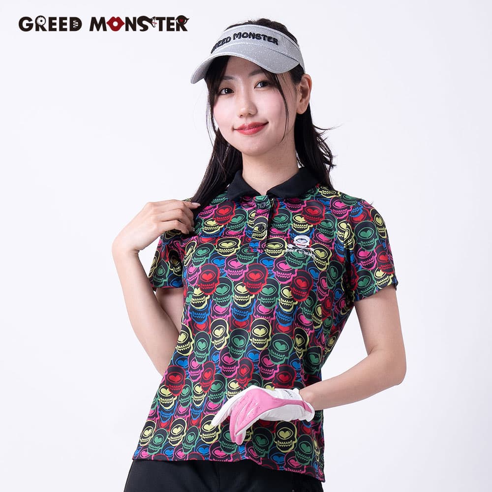 【Women's】アテラスカル総柄レインボーポロ
