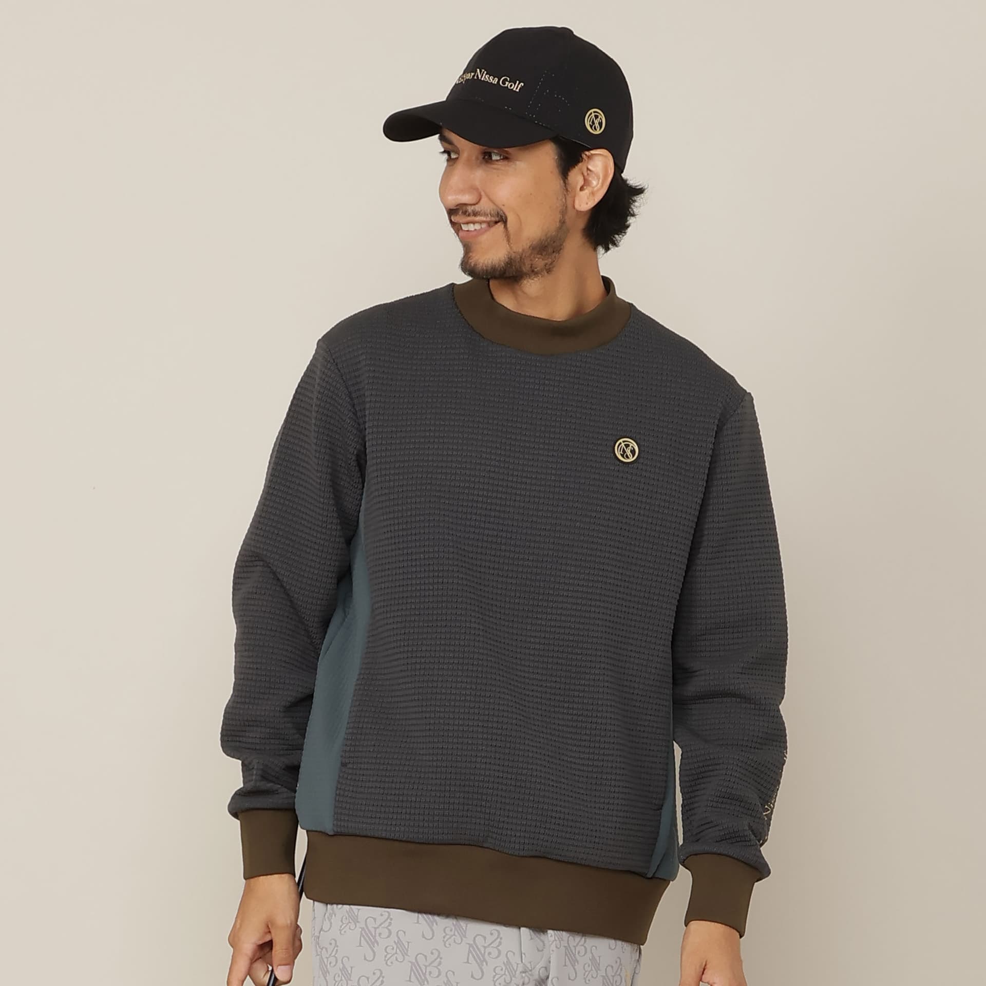 【Men's】ニット風Wフェイスプルオーバー
