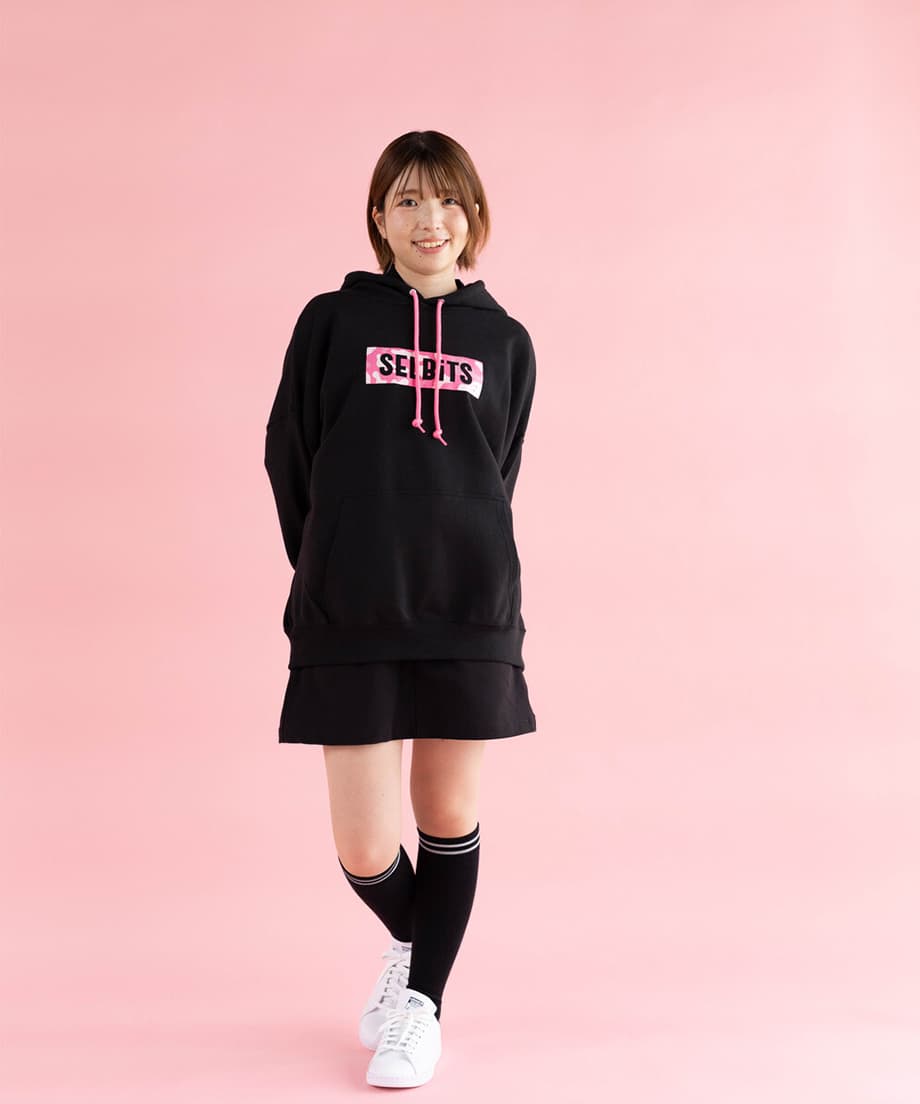 【Unisex】LOGO PINK CAMOUFLAGE PARKA ”black”