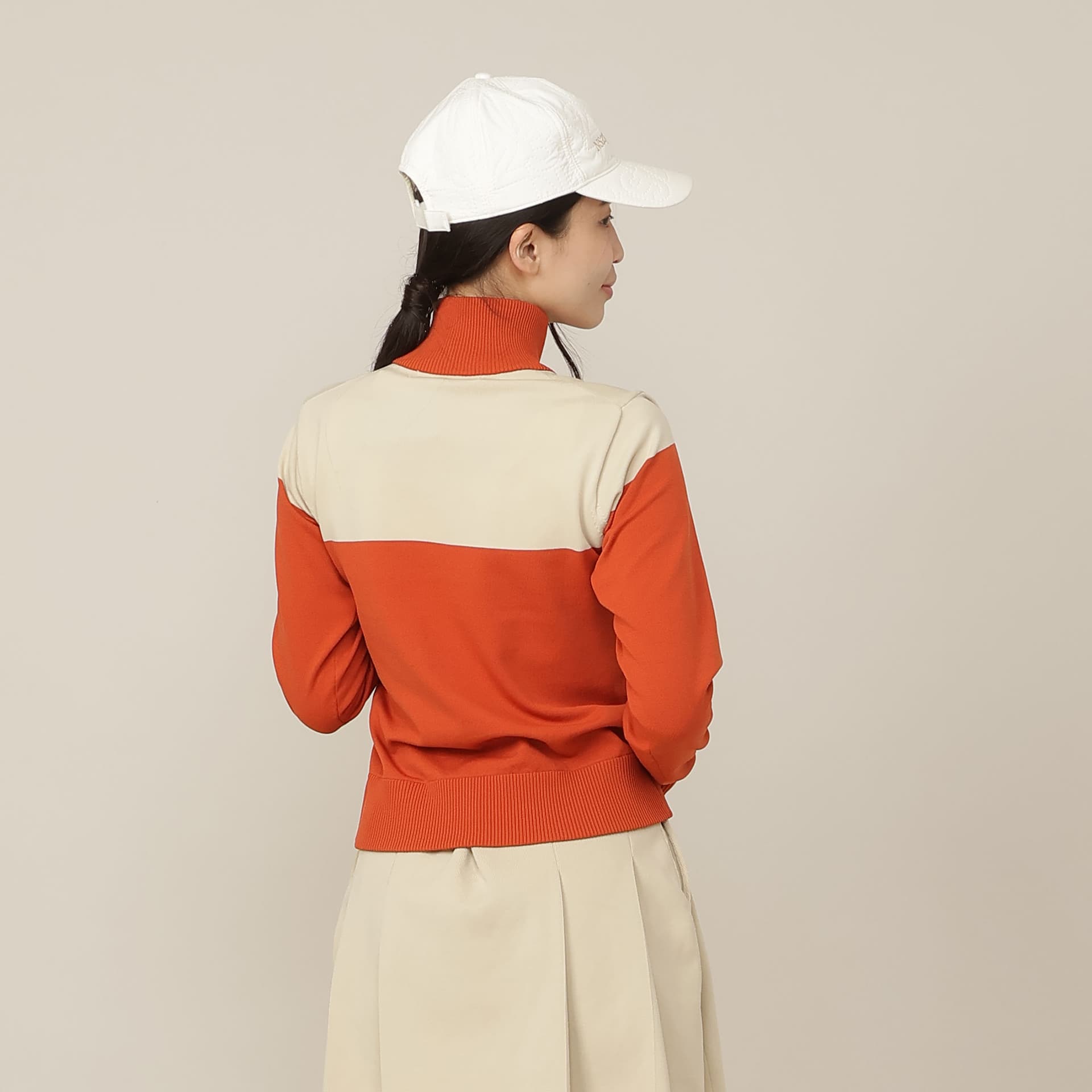 【Women's】カラーブロックニットプルオーバー