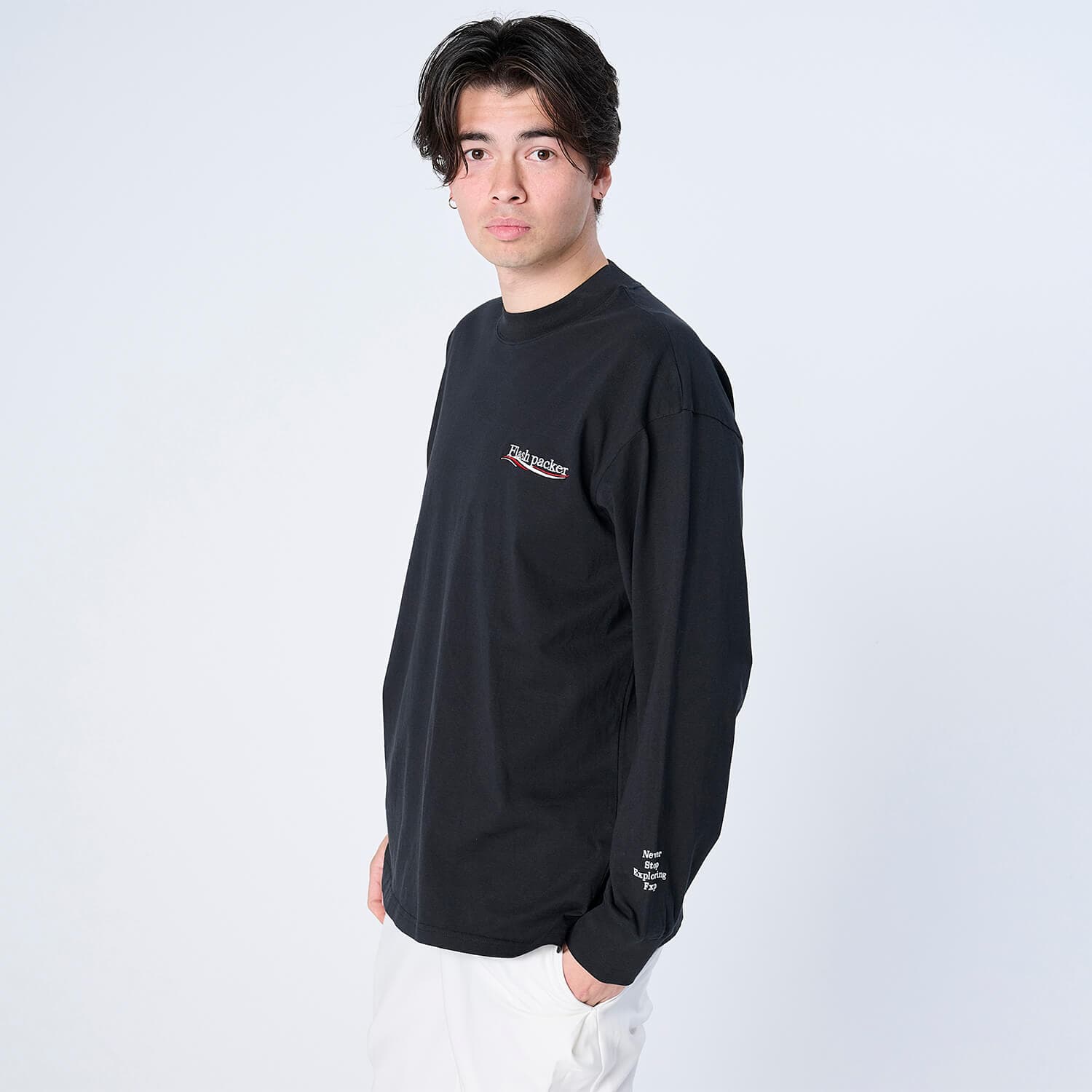【Unisex】XSMLT-WV(Dry Silky Cotton®セミモックネック ロングスリーブTシャツ)