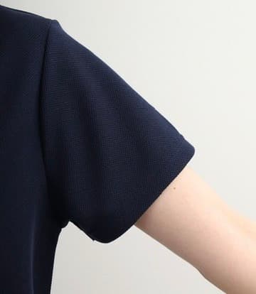 【Women's】Checkered mock neck